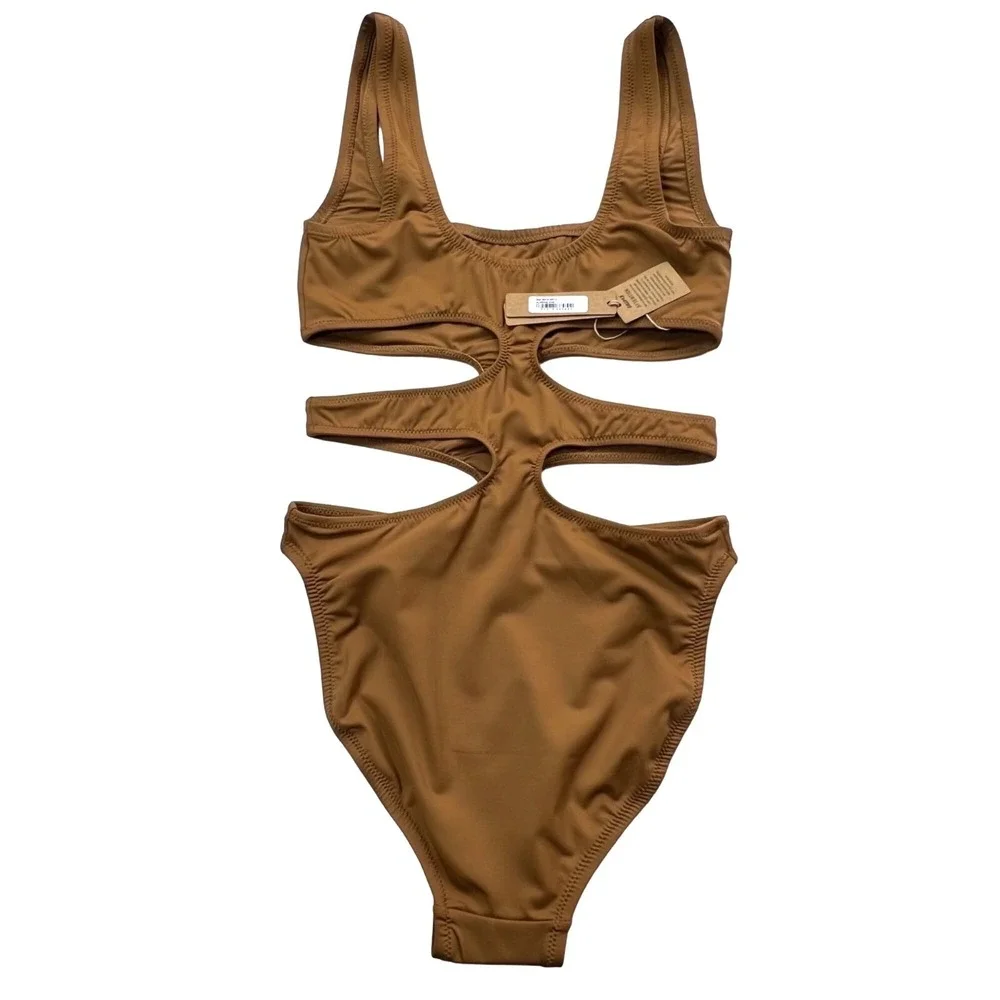 SKIMS Swim Tank Monokini Almond Womens XXS‎